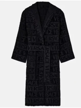Versace Black Hooded Robe