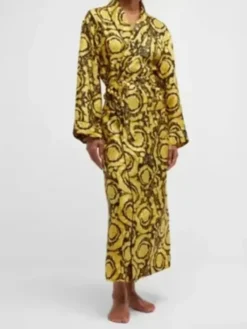 Versace Multicolor Silk Robe