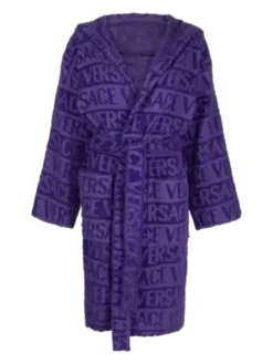 Versace Purple Hooded Robe