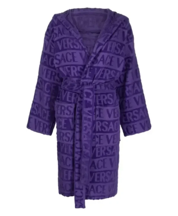 Versace Purple Hooded Robe