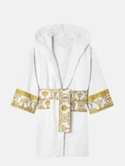 Versace White Hooded Robe