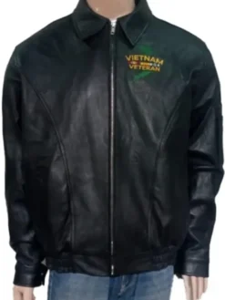 Vietnam Veteran Black Leather Jacket