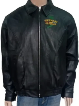 Vietnam Veteran Black Leather Jacket