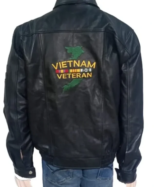 Vietnam Veteran Leather Black Jacket