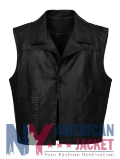 The Virginian James Leather Drury Black Vest