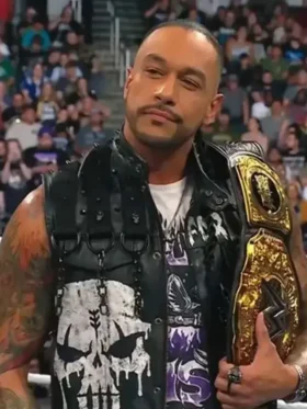 WWE Money In The Bank 2024 Damian Priest Black Leather Vest