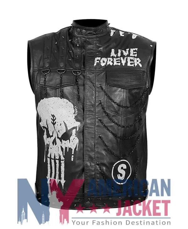 WWE Money In The Bank Priest Damian Black Leather Vest