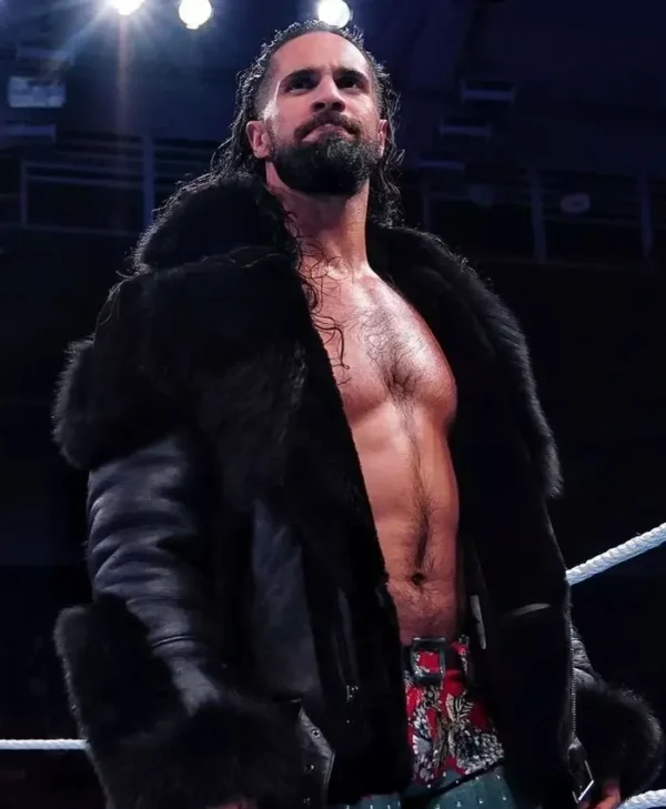 WWE Seth Rollins Shearling Black Jacket