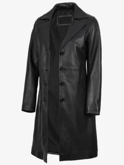 Women Jackson Black Real Leather Car Coat