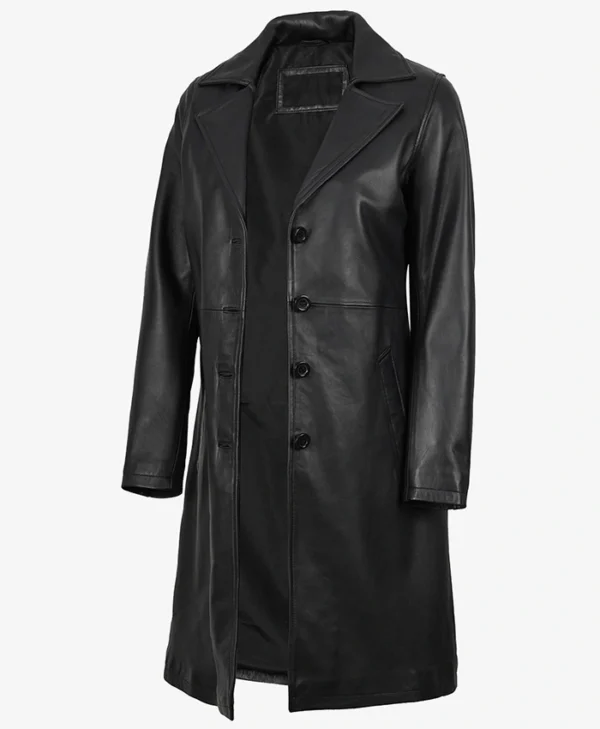Women Jackson Black Real Leather Car Coat