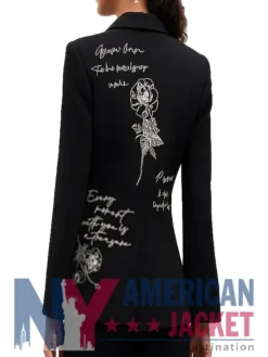 Women's Letter Love Sleeves Feather Blazer