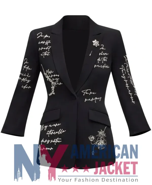 Women's Love Letter Feather Sleeves Blazer
