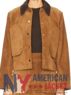Women's Walters Crop Brown Suede Jacket