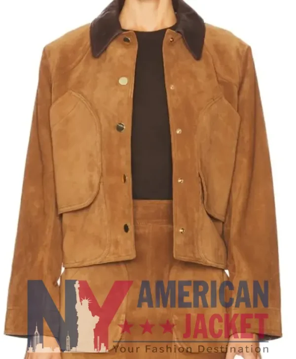 Women's Walters Crop Brown Suede Jacket