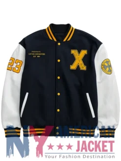 Xavier Institute Black And White Letterman Varsity Jacket