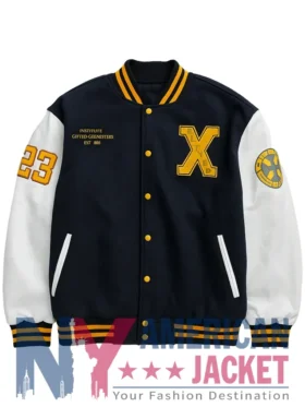 Xavier Institute Black And White Letterman Varsity Jacket