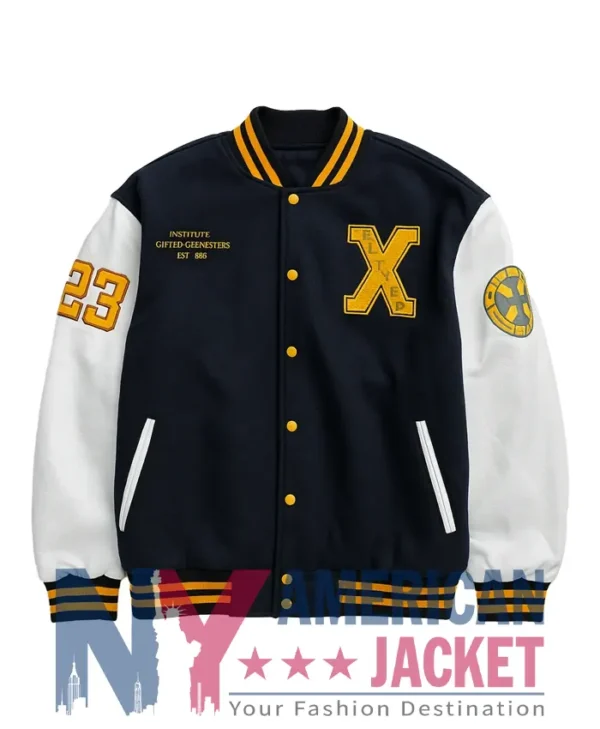 Xavier Institute Black And White Letterman Varsity Jacket