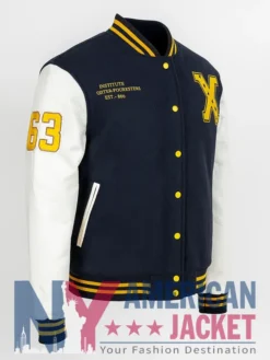 Xavier Institute Black And White Varsity Letterman Jacket