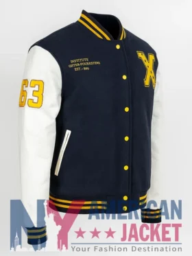Xavier Institute Black And White Varsity Letterman Jacket