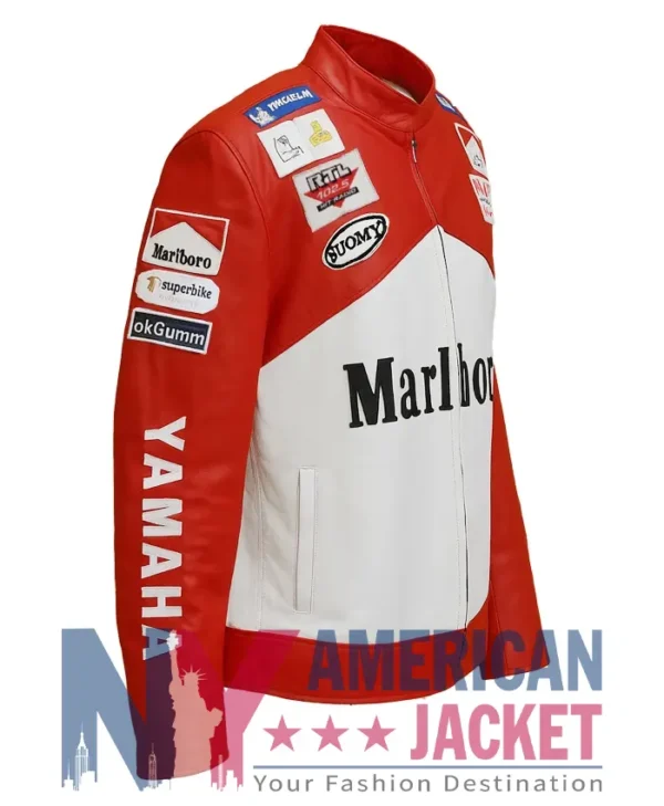 Yamaha Marlboro Leather Red And White Jacket
