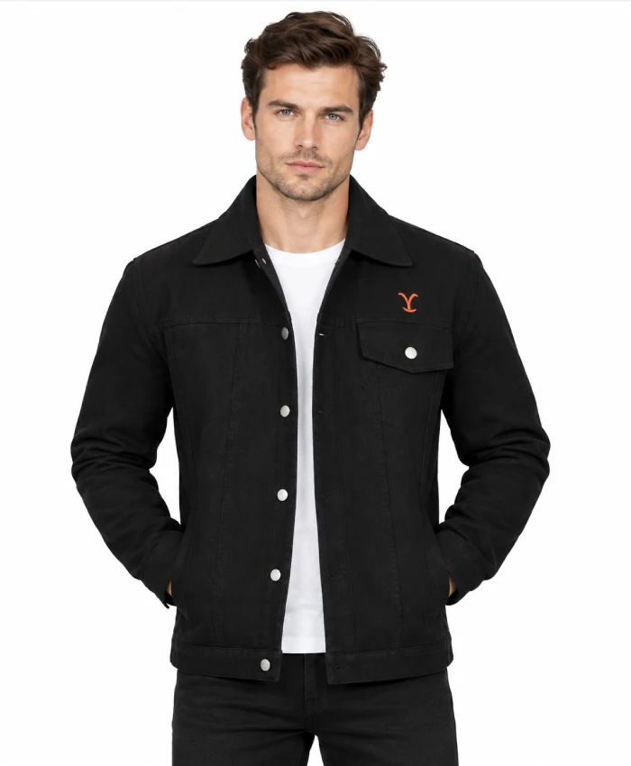 Rip Wheeler Trucker Black Cotton Jacket For Sale