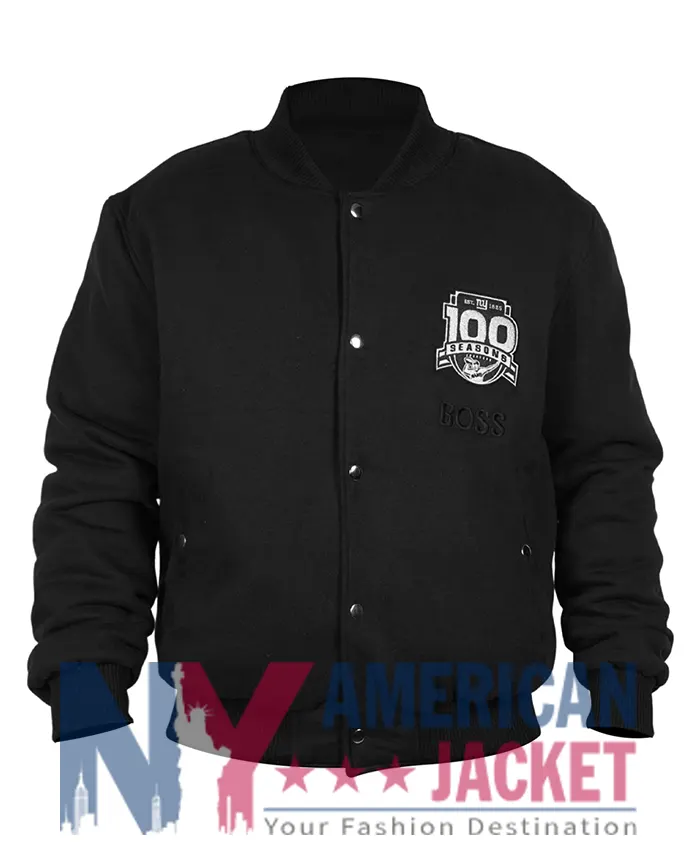 100th Season Boss NY Giants Hugo Black Bomber Jacket
