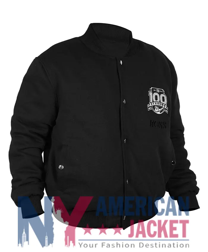 100th Season Boss NY Giants Hugo Black Bomber Jacket