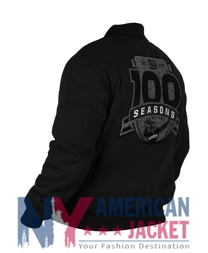 100th Season Giants Boss NY Hugo Black Bomber Jacket