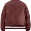 2025 Coco Gauff US Open Burgundy Leather Jacket