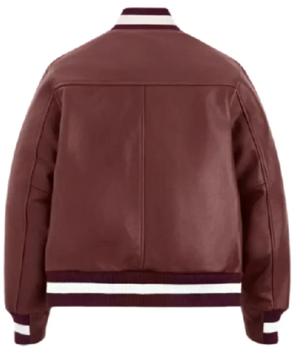 2025 Coco Gauff US Open Burgundy Leather Jacket