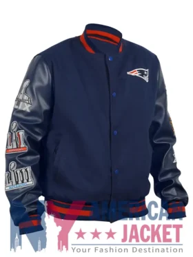 6X New England Patriots Super Bowl Champions Navy Jacket
