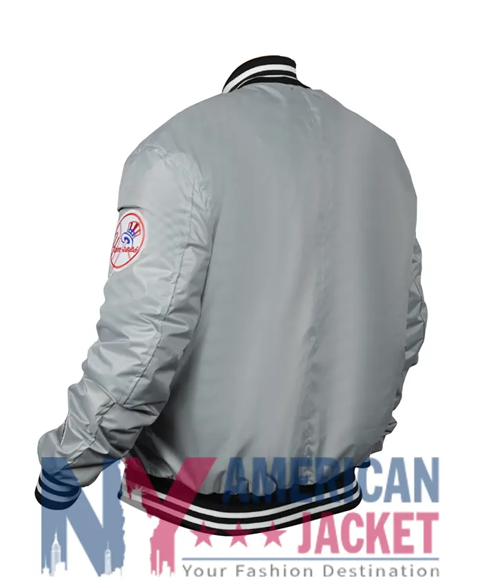 90’s New York Yankees Silver Varsity Jacket