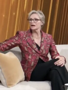 Access Daily 2025 Jane Lynch Classic Floral Jacquard Blazer