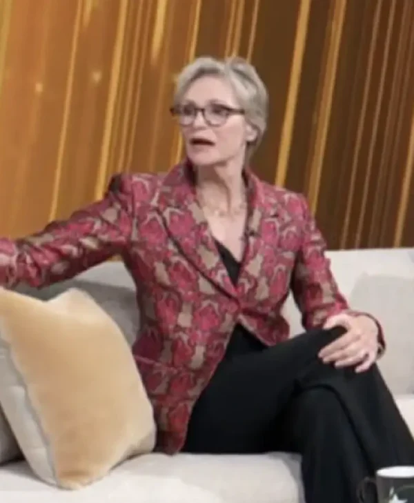 Access Daily 2025 Jane Lynch Classic Floral Jacquard Blazer