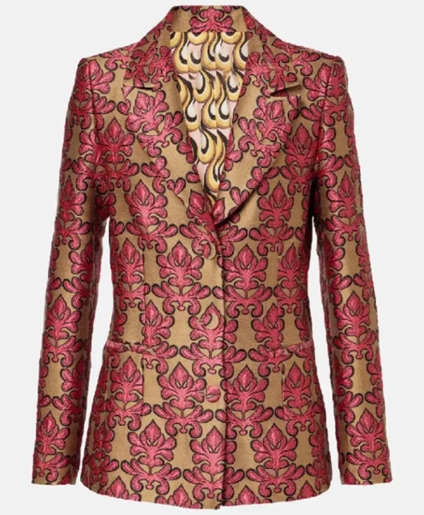 Access Daily 2025 Jane Lynch Floral Jacquard Blazer For Women