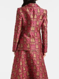 Access Daily 2025 Jane Lynch Floral Jacquard Pink & Gold Blazer
