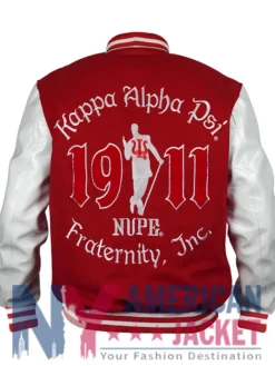 Alpha Kappa Psi Red And White Varsity Jacket