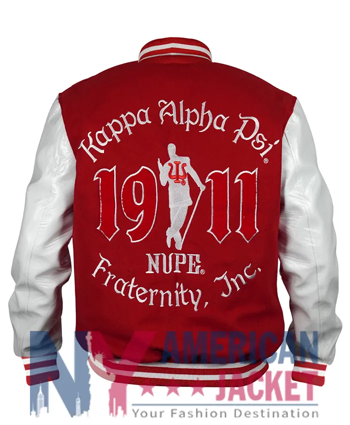 Alpha Kappa Psi Red And White Varsity Jacket