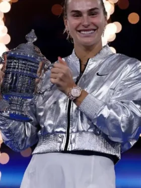 Aryna Sabalenka 2025 US Open Crop Silver Jacket
