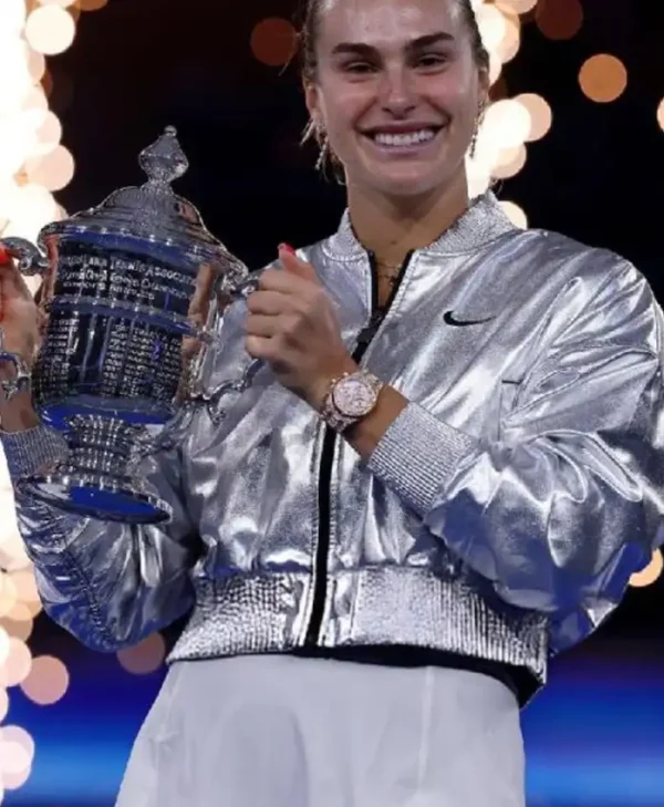 Aryna Sabalenka 2025 US Open Crop Silver Jacket
