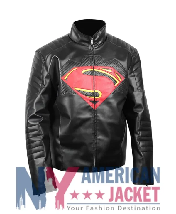 Batman v Leather Black Superman Jacket