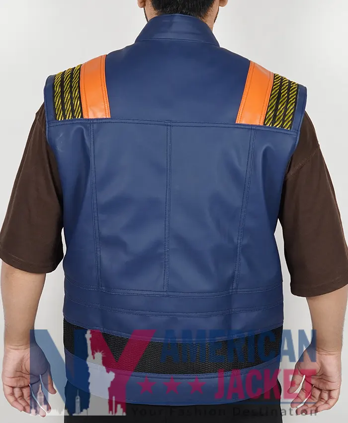 Black Leather Panther Erik Killmonger Costume Vest
