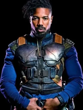 Black Panther Erik Killmonger Leather Costume Vest