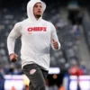 Buy Patrick Mahomes Kansas City Chiefs 2025 White Sleeveless Hoodie