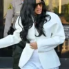 Cardi B Los Angeles White Coat