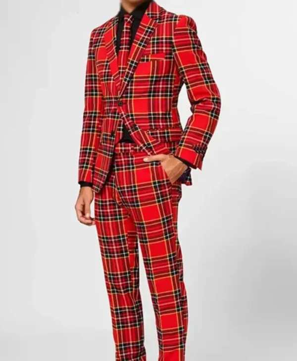 Christmas Plaid Suit Jacket