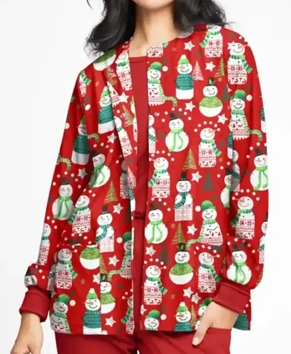 Christmas Scrub Jacket Women’s