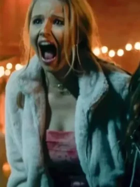 Clown in a Cornfield Cassandra Potenza Fur White Jacket