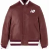 Coco Gauff 2025 US Burgundy Open Leather Jacket