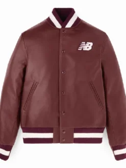 Coco Gauff 2025 US Burgundy Open Leather Jacket